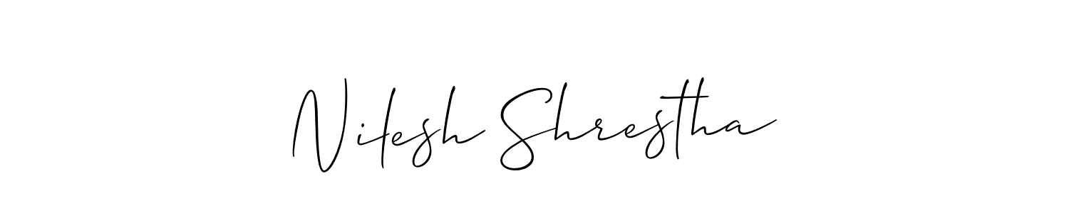 Create a beautiful signature design for name Nilesh Shrestha. With this signature (Allison_Script) fonts, you can make a handwritten signature for free. Nilesh Shrestha signature style 2 images and pictures png