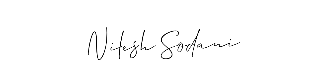 Use a signature maker to create a handwritten signature online. With this signature software, you can design (Allison_Script) your own signature for name Nilesh Sodani. Nilesh Sodani signature style 2 images and pictures png