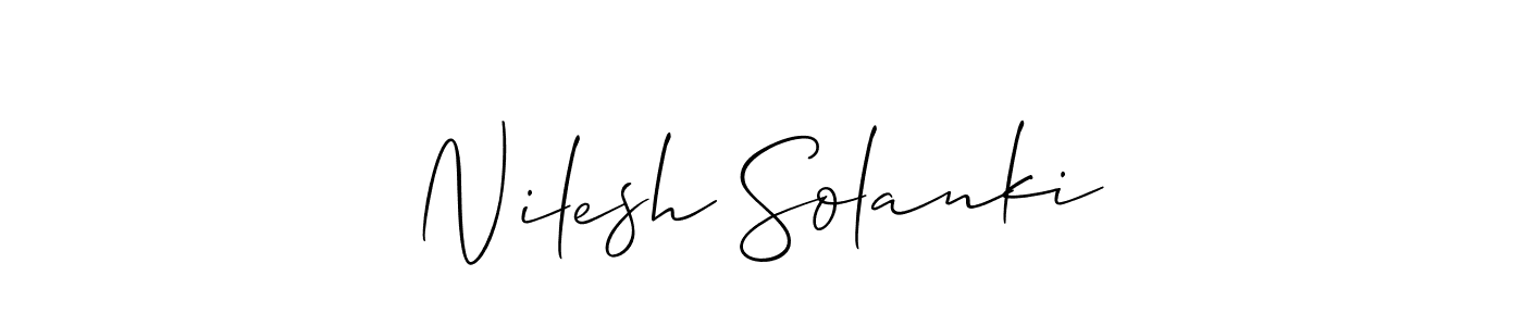 The best way (Allison_Script) to make a short signature is to pick only two or three words in your name. The name Nilesh Solanki include a total of six letters. For converting this name. Nilesh Solanki signature style 2 images and pictures png