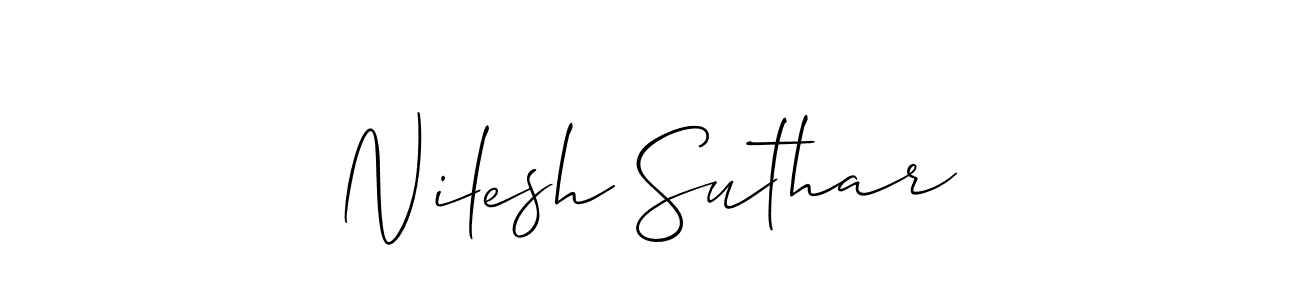 Allison_Script is a professional signature style that is perfect for those who want to add a touch of class to their signature. It is also a great choice for those who want to make their signature more unique. Get Nilesh Suthar name to fancy signature for free. Nilesh Suthar signature style 2 images and pictures png