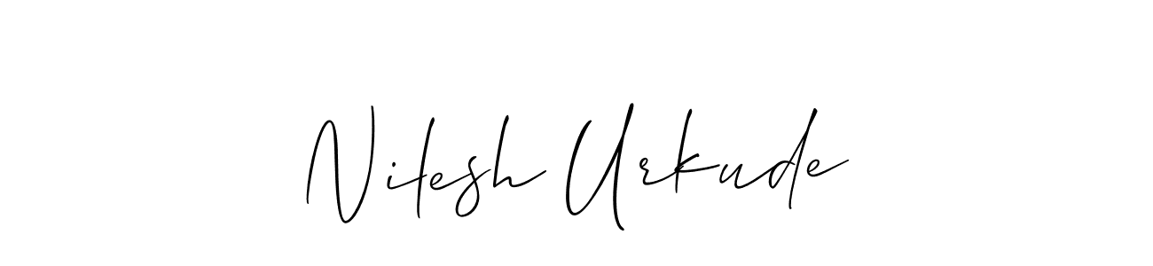 Create a beautiful signature design for name Nilesh Urkude. With this signature (Allison_Script) fonts, you can make a handwritten signature for free. Nilesh Urkude signature style 2 images and pictures png