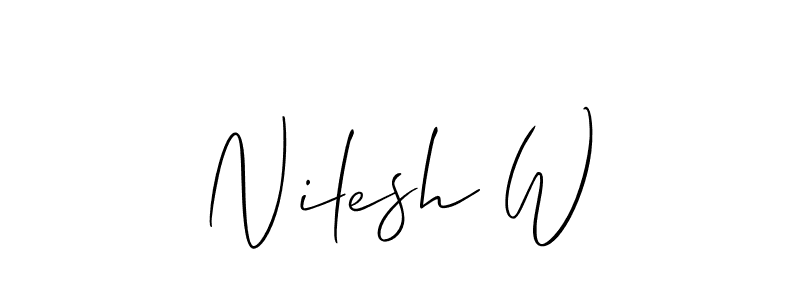 Use a signature maker to create a handwritten signature online. With this signature software, you can design (Allison_Script) your own signature for name Nilesh W. Nilesh W signature style 2 images and pictures png