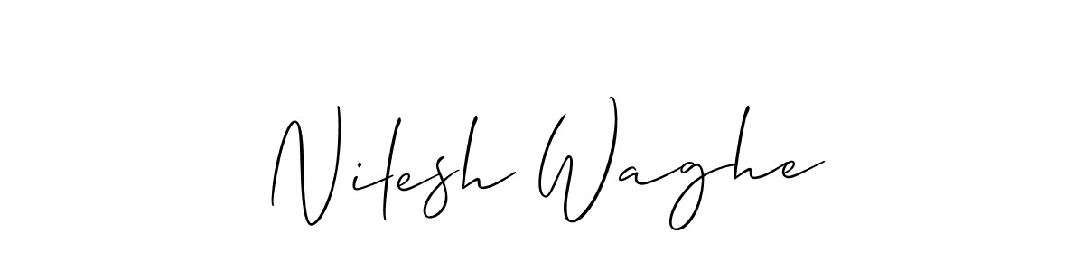 How to make Nilesh Waghe signature? Allison_Script is a professional autograph style. Create handwritten signature for Nilesh Waghe name. Nilesh Waghe signature style 2 images and pictures png