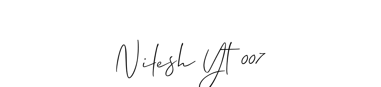 This is the best signature style for the Nilesh Yt 007 name. Also you like these signature font (Allison_Script). Mix name signature. Nilesh Yt 007 signature style 2 images and pictures png