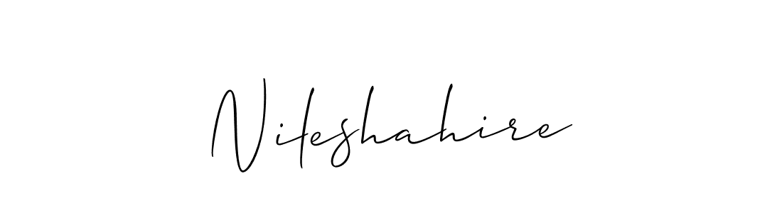 Design your own signature with our free online signature maker. With this signature software, you can create a handwritten (Allison_Script) signature for name Nileshahire. Nileshahire signature style 2 images and pictures png