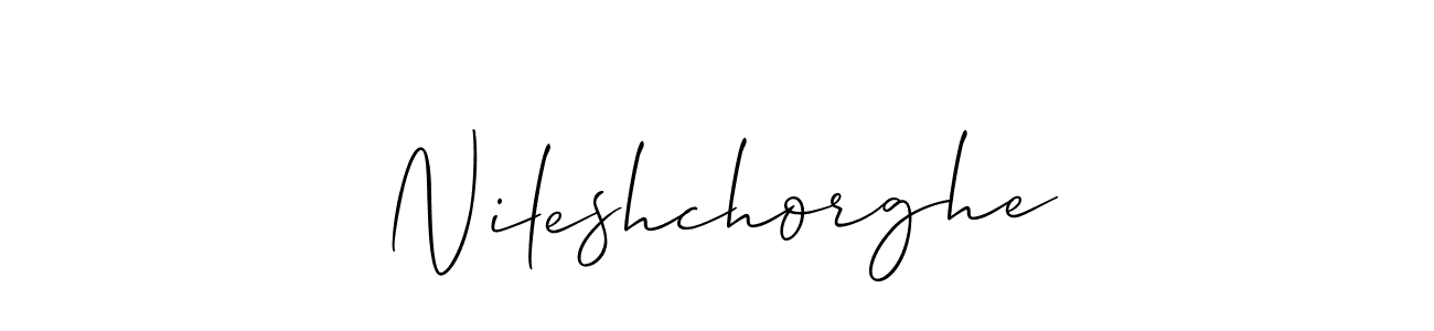 Make a beautiful signature design for name Nileshchorghe. With this signature (Allison_Script) style, you can create a handwritten signature for free. Nileshchorghe signature style 2 images and pictures png