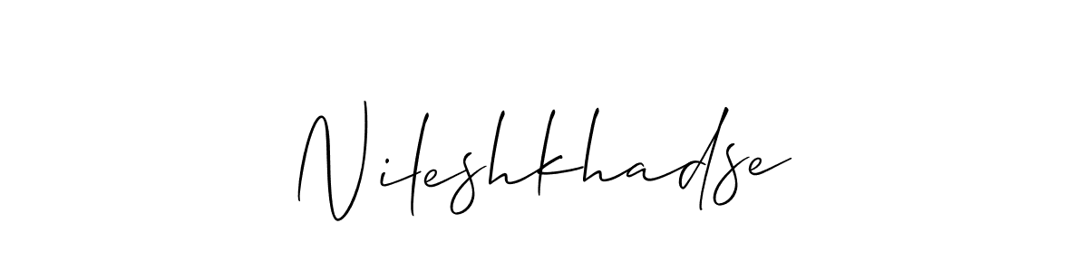 Make a short Nileshkhadse signature style. Manage your documents anywhere anytime using Allison_Script. Create and add eSignatures, submit forms, share and send files easily. Nileshkhadse signature style 2 images and pictures png