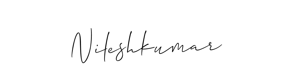 How to make Nileshkumar signature? Allison_Script is a professional autograph style. Create handwritten signature for Nileshkumar name. Nileshkumar signature style 2 images and pictures png
