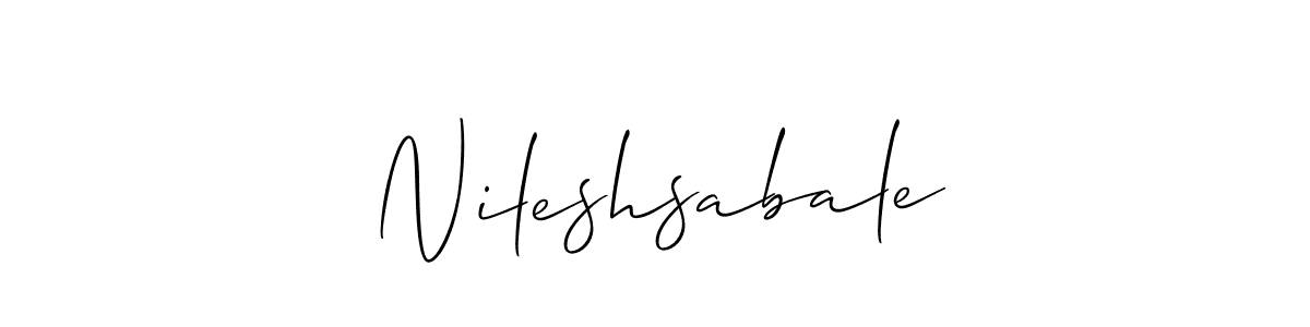How to make Nileshsabale name signature. Use Allison_Script style for creating short signs online. This is the latest handwritten sign. Nileshsabale signature style 2 images and pictures png
