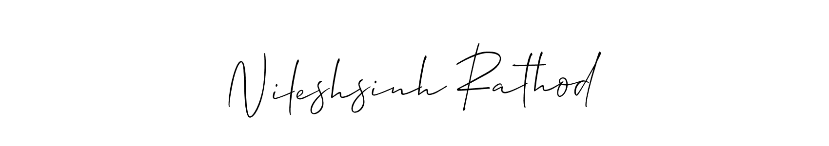 Make a short Nileshsinh Rathod signature style. Manage your documents anywhere anytime using Allison_Script. Create and add eSignatures, submit forms, share and send files easily. Nileshsinh Rathod signature style 2 images and pictures png