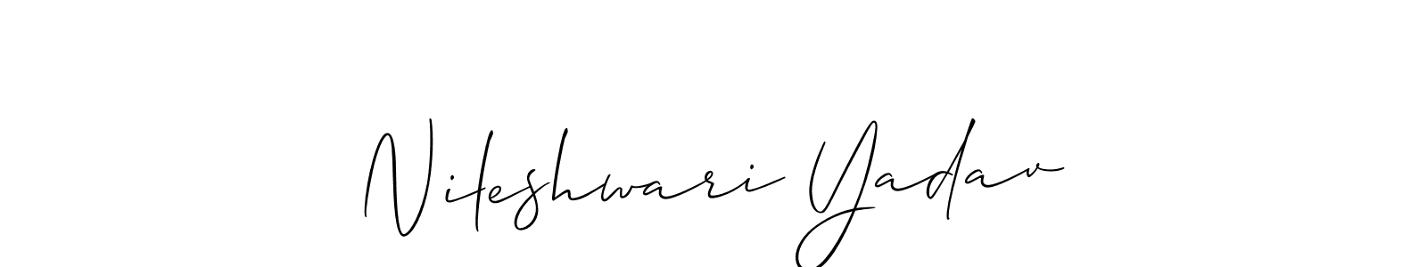 Design your own signature with our free online signature maker. With this signature software, you can create a handwritten (Allison_Script) signature for name Nileshwari Yadav. Nileshwari Yadav signature style 2 images and pictures png
