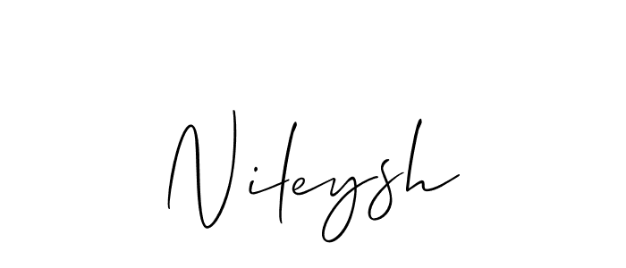 How to make Nileysh name signature. Use Allison_Script style for creating short signs online. This is the latest handwritten sign. Nileysh signature style 2 images and pictures png