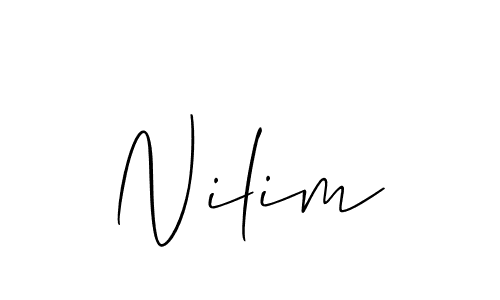 Make a beautiful signature design for name Nilim. With this signature (Allison_Script) style, you can create a handwritten signature for free. Nilim signature style 2 images and pictures png