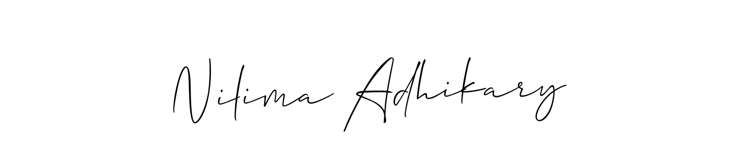 How to make Nilima Adhikary signature? Allison_Script is a professional autograph style. Create handwritten signature for Nilima Adhikary name. Nilima Adhikary signature style 2 images and pictures png