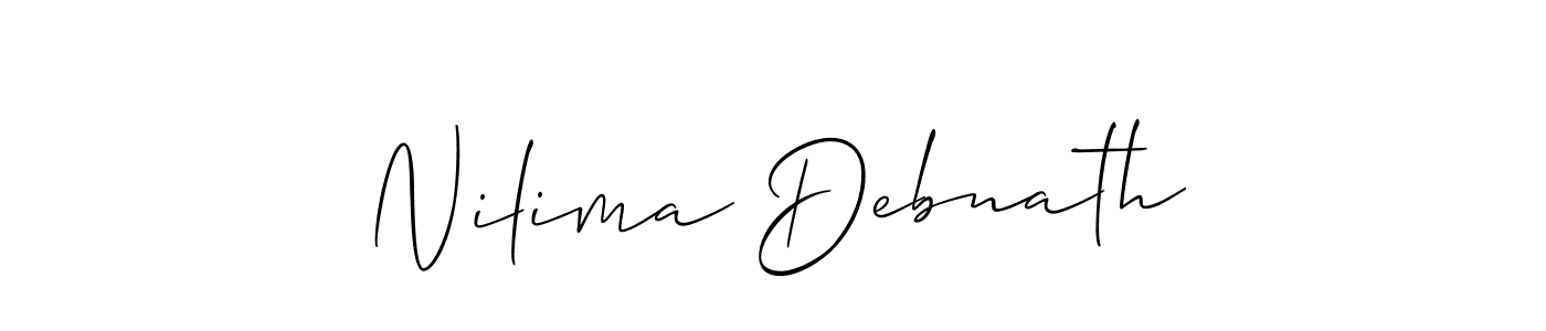 This is the best signature style for the Nilima Debnath name. Also you like these signature font (Allison_Script). Mix name signature. Nilima Debnath signature style 2 images and pictures png