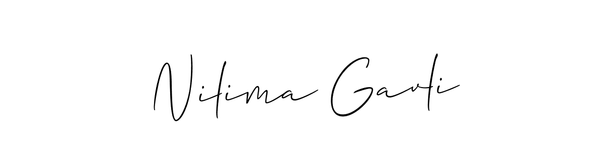 Design your own signature with our free online signature maker. With this signature software, you can create a handwritten (Allison_Script) signature for name Nilima Gavli. Nilima Gavli signature style 2 images and pictures png