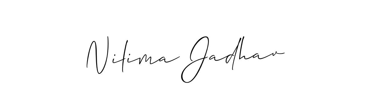 The best way (Allison_Script) to make a short signature is to pick only two or three words in your name. The name Nilima Jadhav include a total of six letters. For converting this name. Nilima Jadhav signature style 2 images and pictures png