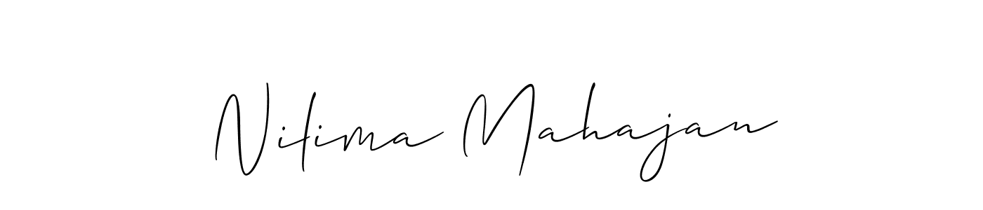 This is the best signature style for the Nilima Mahajan name. Also you like these signature font (Allison_Script). Mix name signature. Nilima Mahajan signature style 2 images and pictures png