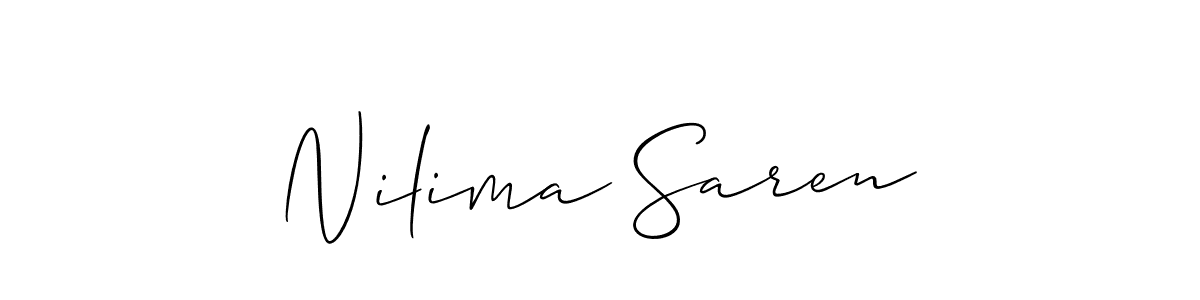 This is the best signature style for the Nilima Saren name. Also you like these signature font (Allison_Script). Mix name signature. Nilima Saren signature style 2 images and pictures png