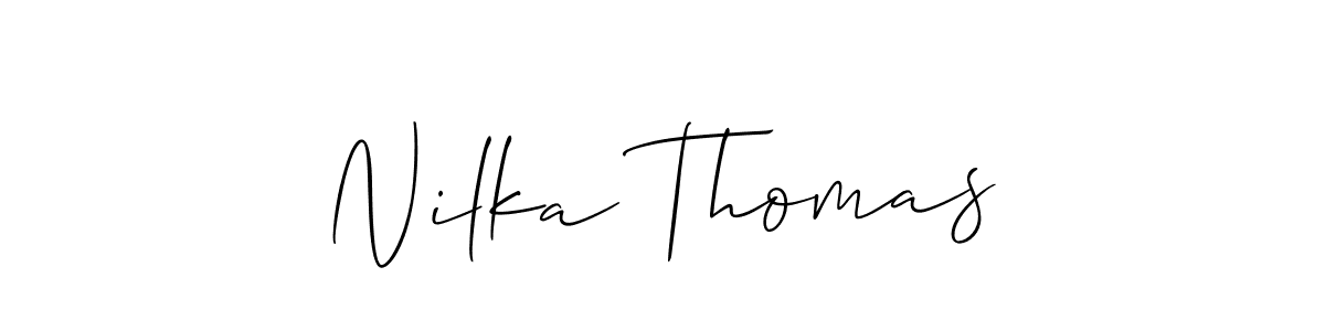 You should practise on your own different ways (Allison_Script) to write your name (Nilka Thomas) in signature. don't let someone else do it for you. Nilka Thomas signature style 2 images and pictures png