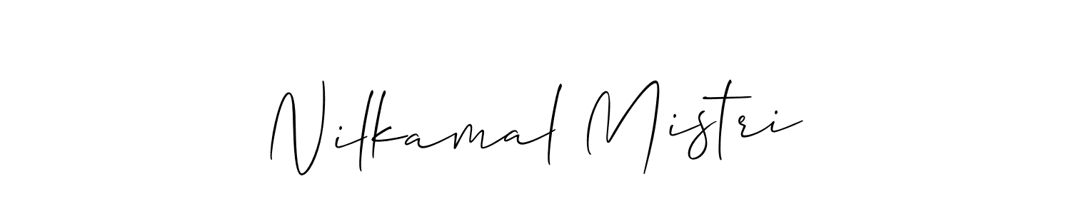 How to make Nilkamal Mistri name signature. Use Allison_Script style for creating short signs online. This is the latest handwritten sign. Nilkamal Mistri signature style 2 images and pictures png