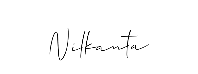 Create a beautiful signature design for name Nilkanta. With this signature (Allison_Script) fonts, you can make a handwritten signature for free. Nilkanta signature style 2 images and pictures png