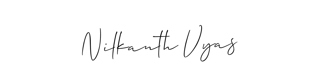 Create a beautiful signature design for name Nilkanth Vyas. With this signature (Allison_Script) fonts, you can make a handwritten signature for free. Nilkanth Vyas signature style 2 images and pictures png