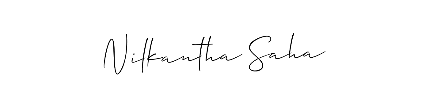 Also You can easily find your signature by using the search form. We will create Nilkantha Saha name handwritten signature images for you free of cost using Allison_Script sign style. Nilkantha Saha signature style 2 images and pictures png