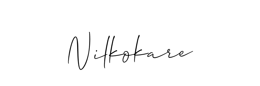 Make a beautiful signature design for name Nilkokare. With this signature (Allison_Script) style, you can create a handwritten signature for free. Nilkokare signature style 2 images and pictures png