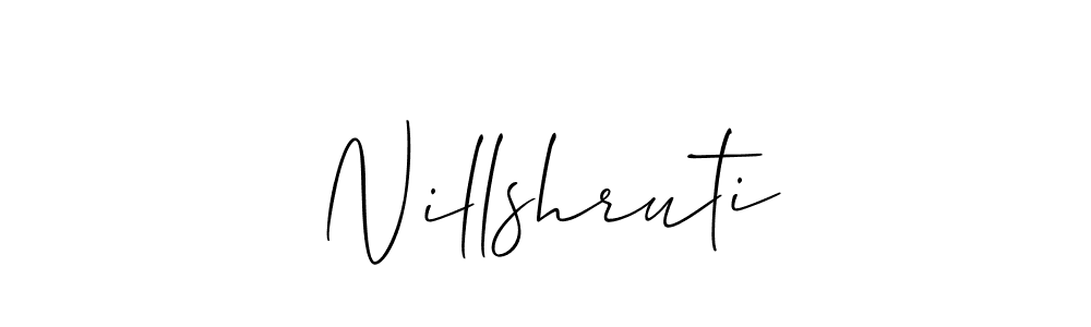 Also You can easily find your signature by using the search form. We will create Nillshruti name handwritten signature images for you free of cost using Allison_Script sign style. Nillshruti signature style 2 images and pictures png