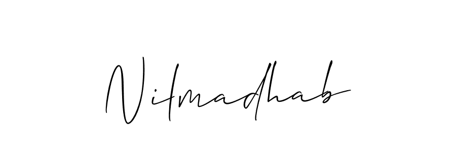 Make a beautiful signature design for name Nilmadhab. With this signature (Allison_Script) style, you can create a handwritten signature for free. Nilmadhab signature style 2 images and pictures png