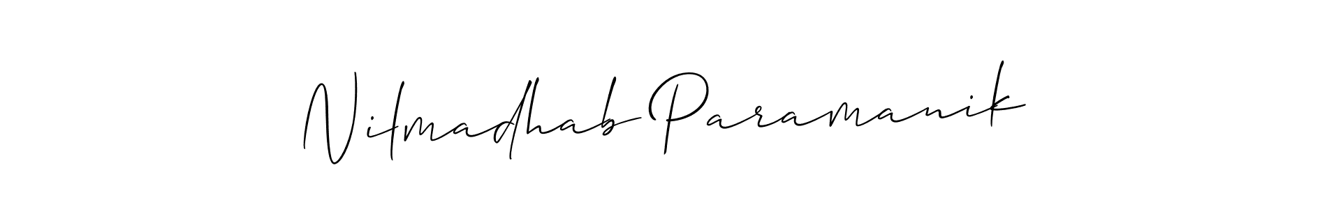 Make a beautiful signature design for name Nilmadhab Paramanik. With this signature (Allison_Script) style, you can create a handwritten signature for free. Nilmadhab Paramanik signature style 2 images and pictures png