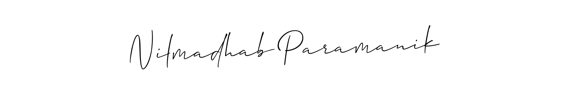 Make a beautiful signature design for name Nilmadhab Paramanik. With this signature (Allison_Script) style, you can create a handwritten signature for free. Nilmadhab Paramanik signature style 2 images and pictures png