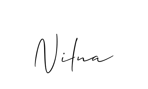 How to make Nilna signature? Allison_Script is a professional autograph style. Create handwritten signature for Nilna name. Nilna signature style 2 images and pictures png