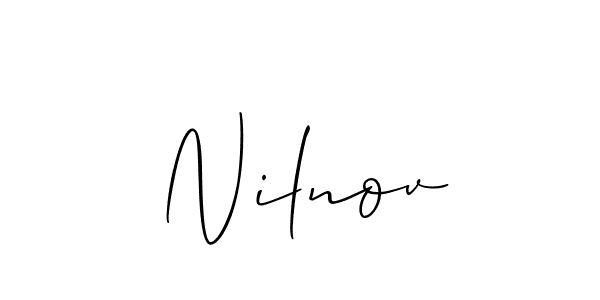Use a signature maker to create a handwritten signature online. With this signature software, you can design (Allison_Script) your own signature for name Nilnov. Nilnov signature style 2 images and pictures png