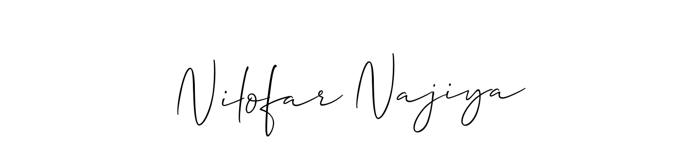 How to make Nilofar Najiya name signature. Use Allison_Script style for creating short signs online. This is the latest handwritten sign. Nilofar Najiya signature style 2 images and pictures png
