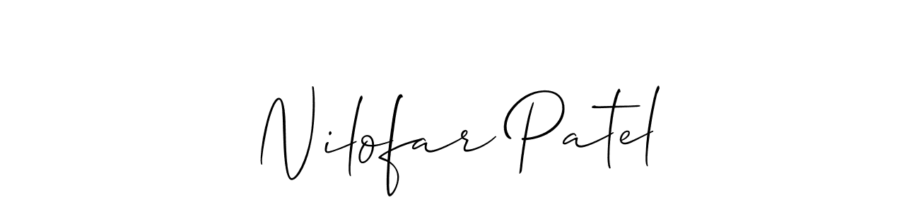 if you are searching for the best signature style for your name Nilofar Patel. so please give up your signature search. here we have designed multiple signature styles  using Allison_Script. Nilofar Patel signature style 2 images and pictures png