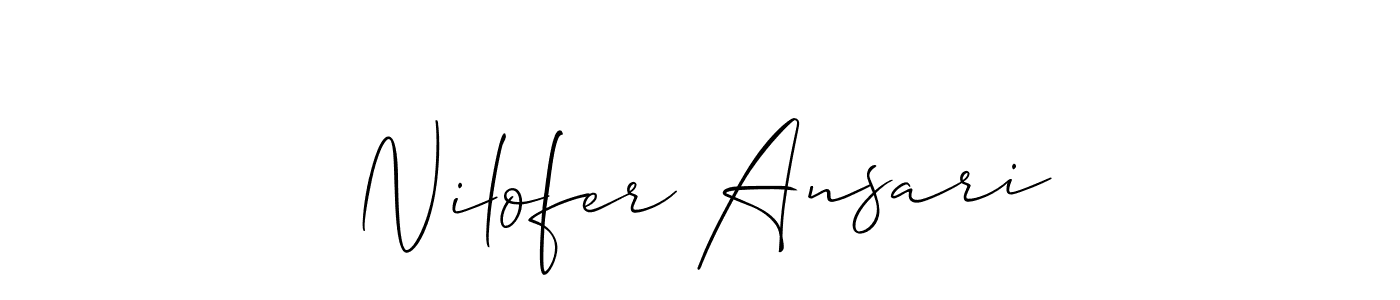 Design your own signature with our free online signature maker. With this signature software, you can create a handwritten (Allison_Script) signature for name Nilofer Ansari. Nilofer Ansari signature style 2 images and pictures png