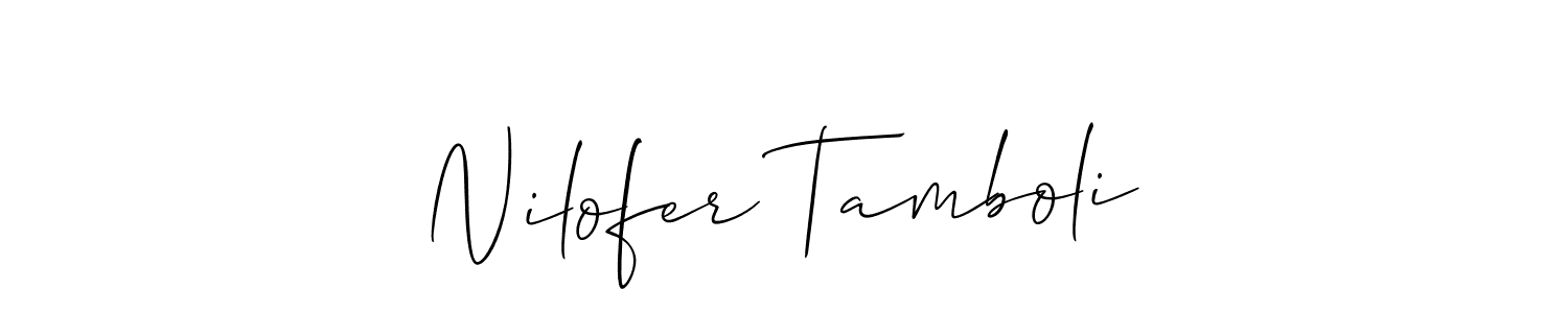 Also You can easily find your signature by using the search form. We will create Nilofer Tamboli name handwritten signature images for you free of cost using Allison_Script sign style. Nilofer Tamboli signature style 2 images and pictures png