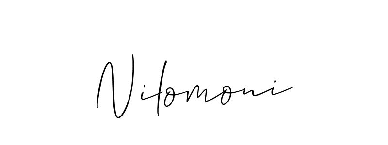 The best way (Allison_Script) to make a short signature is to pick only two or three words in your name. The name Nilomoni include a total of six letters. For converting this name. Nilomoni signature style 2 images and pictures png