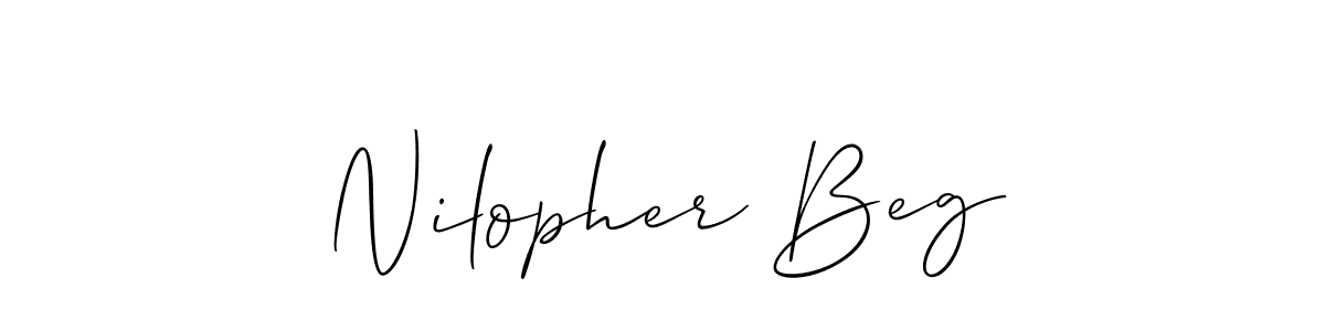 It looks lik you need a new signature style for name Nilopher Beg. Design unique handwritten (Allison_Script) signature with our free signature maker in just a few clicks. Nilopher Beg signature style 2 images and pictures png