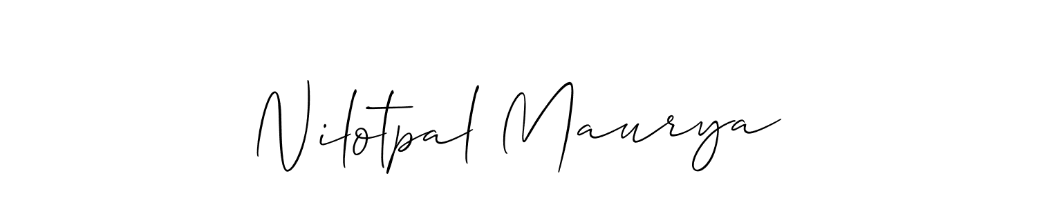 The best way (Allison_Script) to make a short signature is to pick only two or three words in your name. The name Nilotpal Maurya include a total of six letters. For converting this name. Nilotpal Maurya signature style 2 images and pictures png