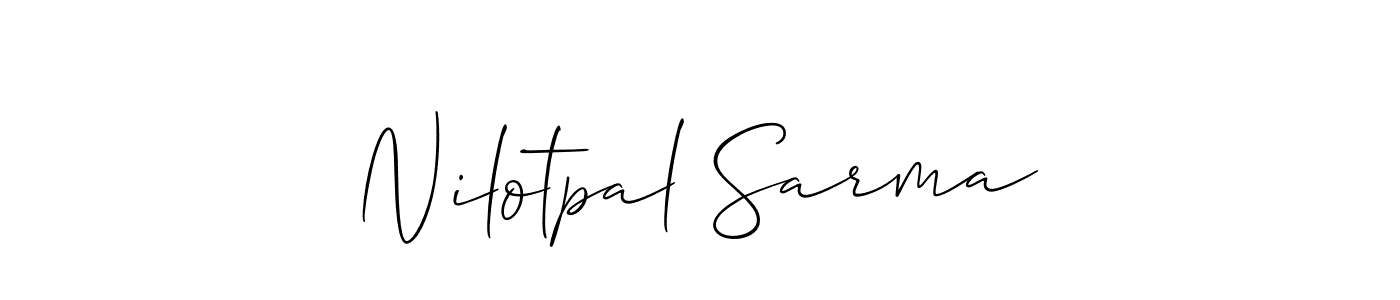 Allison_Script is a professional signature style that is perfect for those who want to add a touch of class to their signature. It is also a great choice for those who want to make their signature more unique. Get Nilotpal Sarma name to fancy signature for free. Nilotpal Sarma signature style 2 images and pictures png