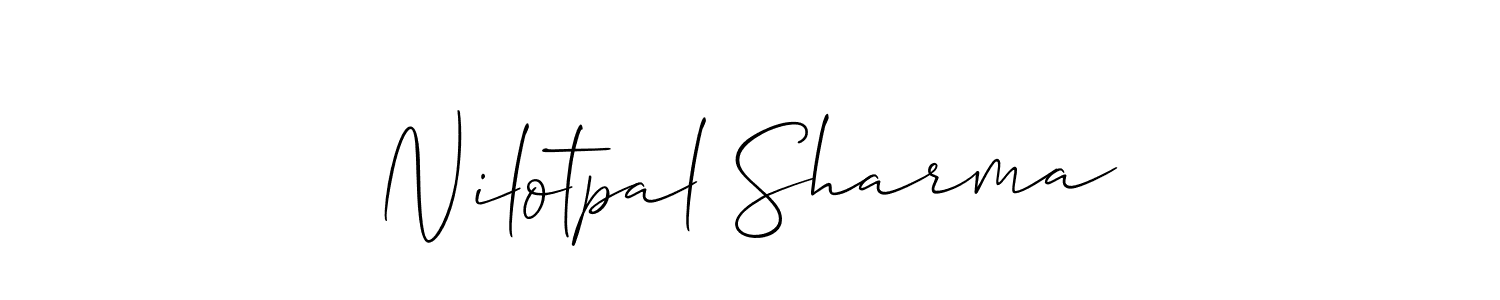 Make a beautiful signature design for name Nilotpal Sharma. With this signature (Allison_Script) style, you can create a handwritten signature for free. Nilotpal Sharma signature style 2 images and pictures png