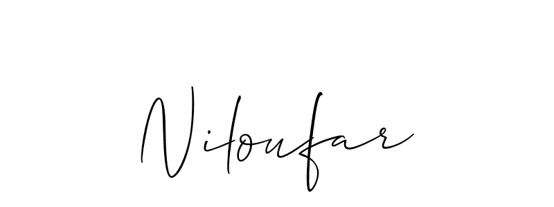 Also You can easily find your signature by using the search form. We will create Niloufar name handwritten signature images for you free of cost using Allison_Script sign style. Niloufar signature style 2 images and pictures png