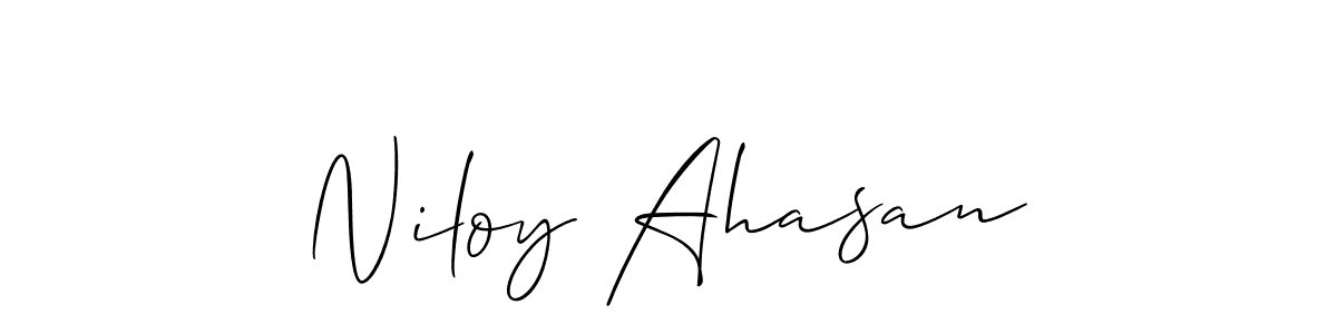 Create a beautiful signature design for name Niloy Ahasan. With this signature (Allison_Script) fonts, you can make a handwritten signature for free. Niloy Ahasan signature style 2 images and pictures png