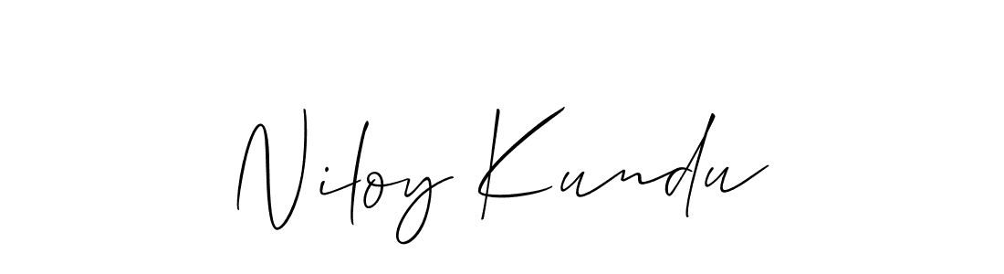 Create a beautiful signature design for name Niloy Kundu. With this signature (Allison_Script) fonts, you can make a handwritten signature for free. Niloy Kundu signature style 2 images and pictures png