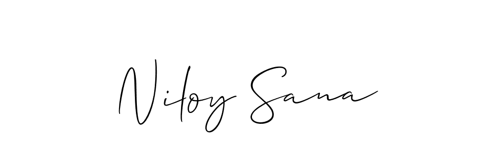 The best way (Allison_Script) to make a short signature is to pick only two or three words in your name. The name Niloy Sana include a total of six letters. For converting this name. Niloy Sana signature style 2 images and pictures png