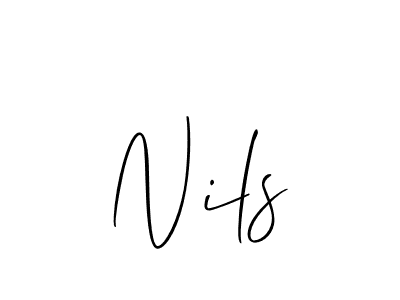 Use a signature maker to create a handwritten signature online. With this signature software, you can design (Allison_Script) your own signature for name Nils. Nils signature style 2 images and pictures png