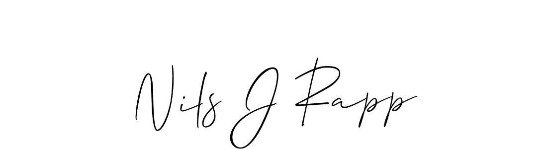 How to make Nils J Rapp name signature. Use Allison_Script style for creating short signs online. This is the latest handwritten sign. Nils J Rapp signature style 2 images and pictures png